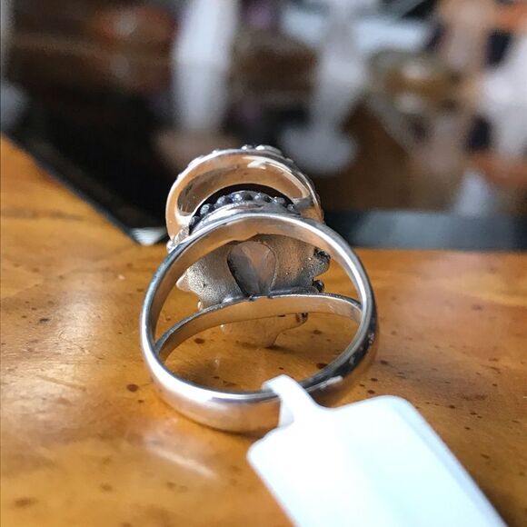 Natural Rainbow Moonstone Sterling Silver Ring Size 6 - Picture 4 of 10